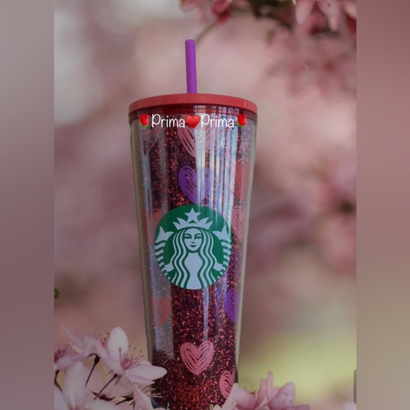 Starbucks Valentines Day Red Glitter Heart Cup Tumbler 24oz New 2022 Target Only - Picture 5 of 8